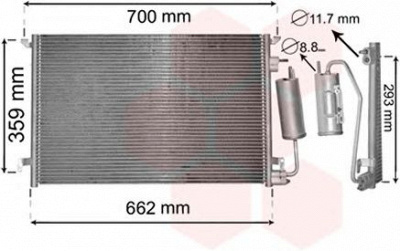 VAN WEZEL 37015397 -  Конденсатор, кондиционер